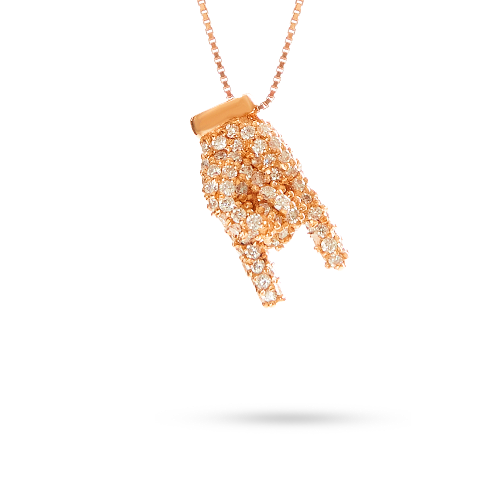 Collana Ciondolo Mano Corna 0,41 ct