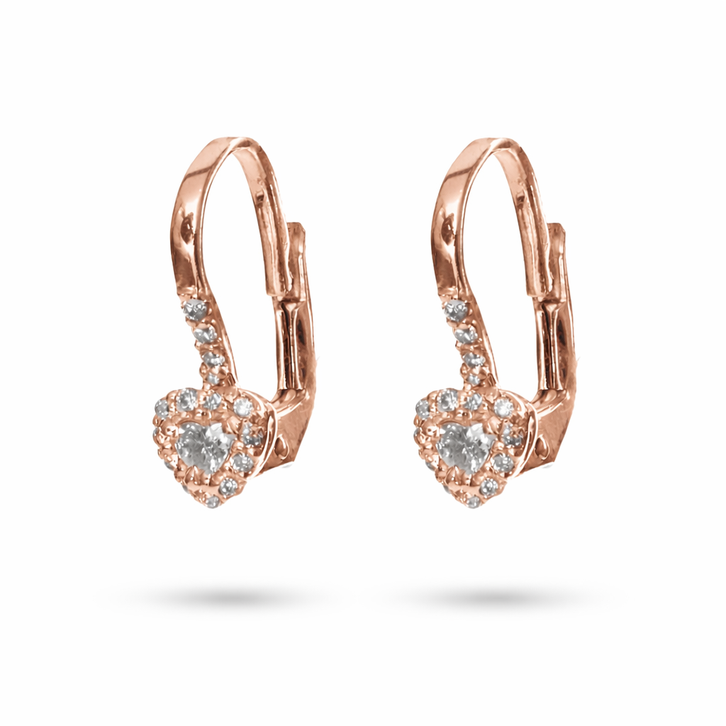 Orecchini Monachina A Cuore Parure 0,26 ct