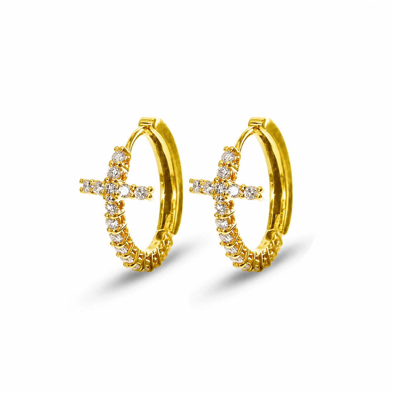 Orecchini Cerchio Croce 0,35 ct