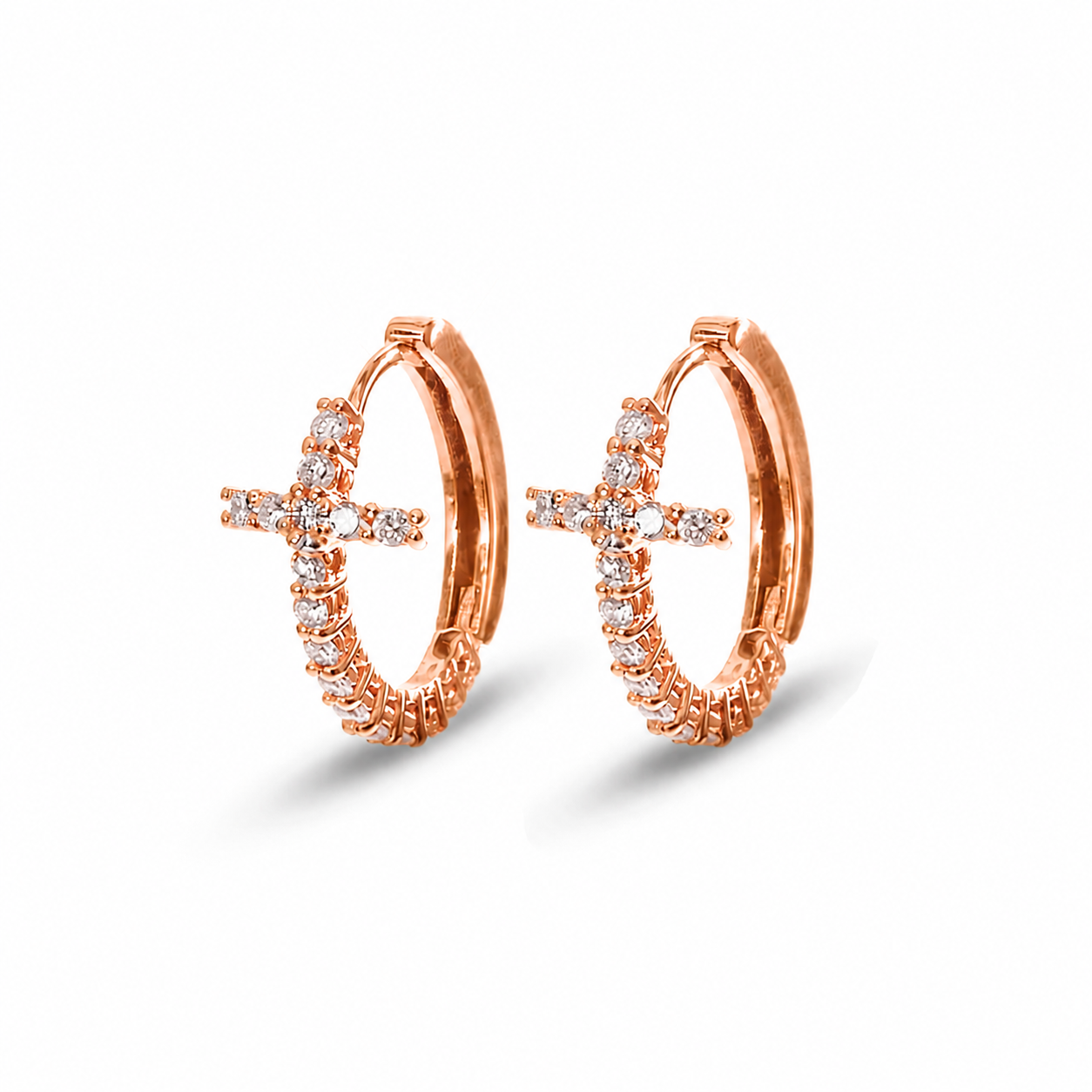 Orecchini Cerchio Croce 0,35 ct