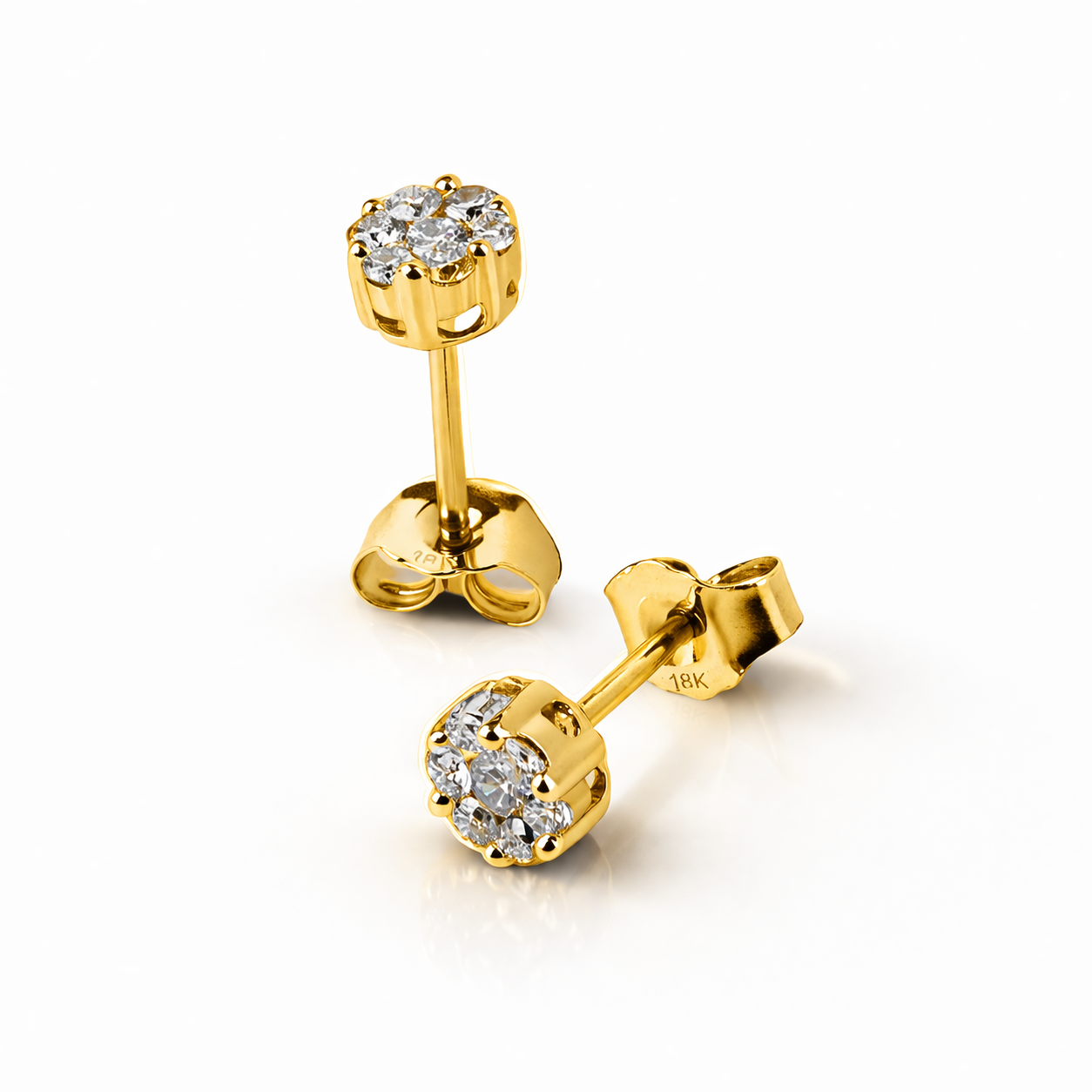 Orecchini Punto Luce Fiori Parure 0,27 ct