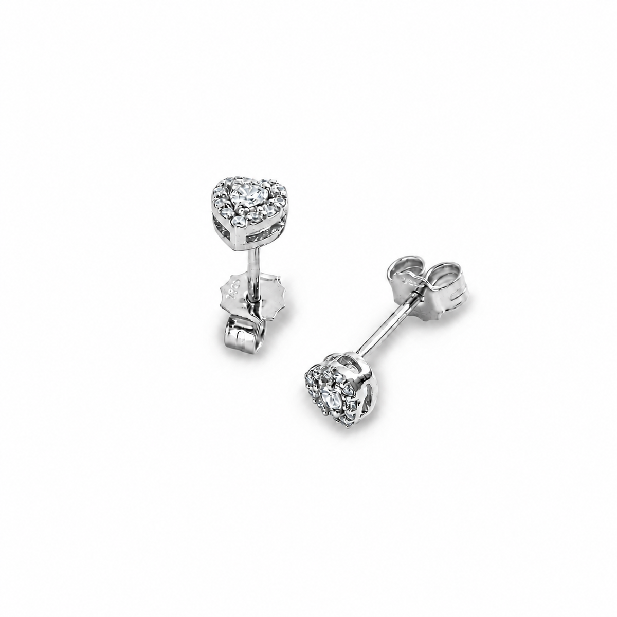 Orecchini Diamante Cuore Parure 0,184 ct