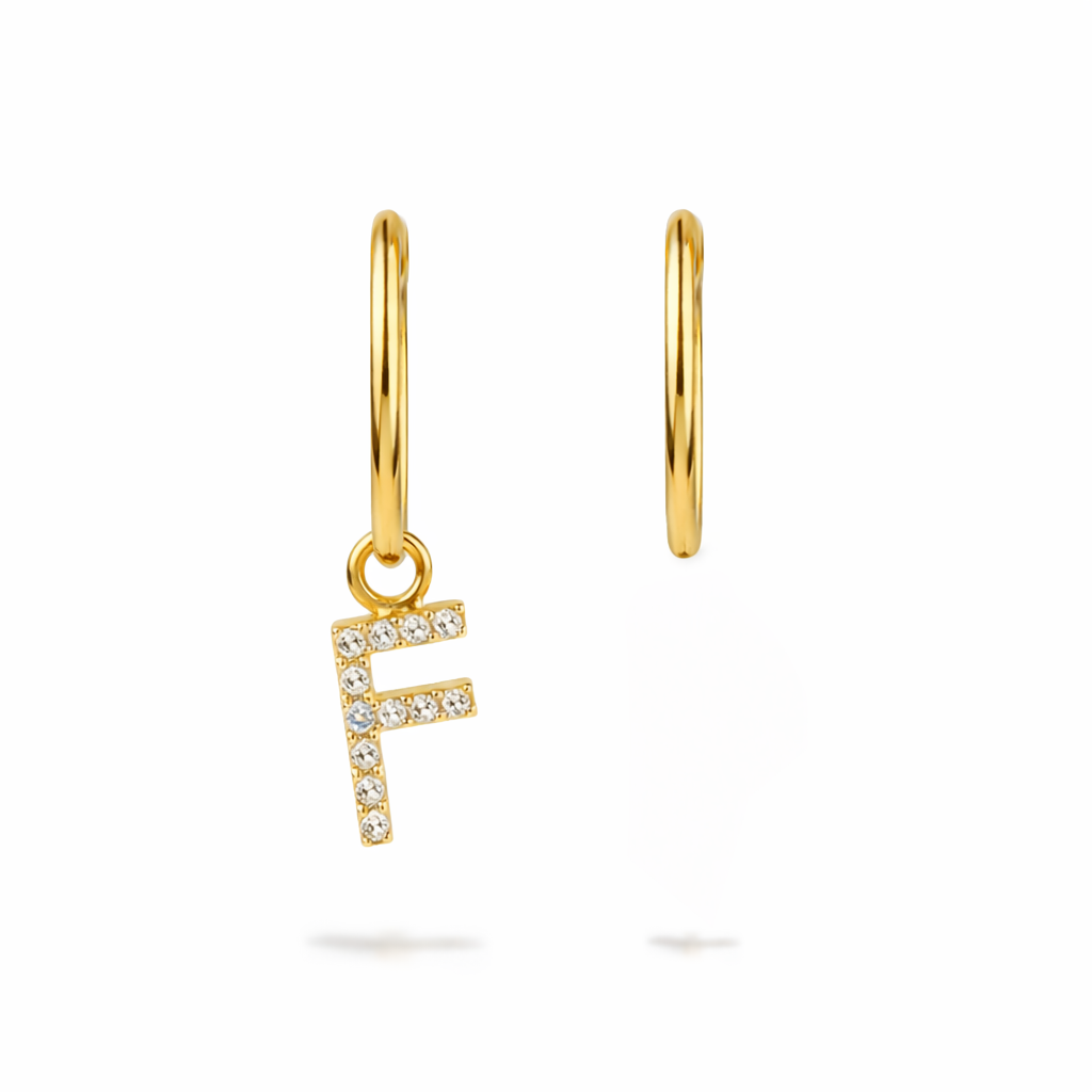 Orecchini Ciondolo Lettera F Parure 0,06 ct