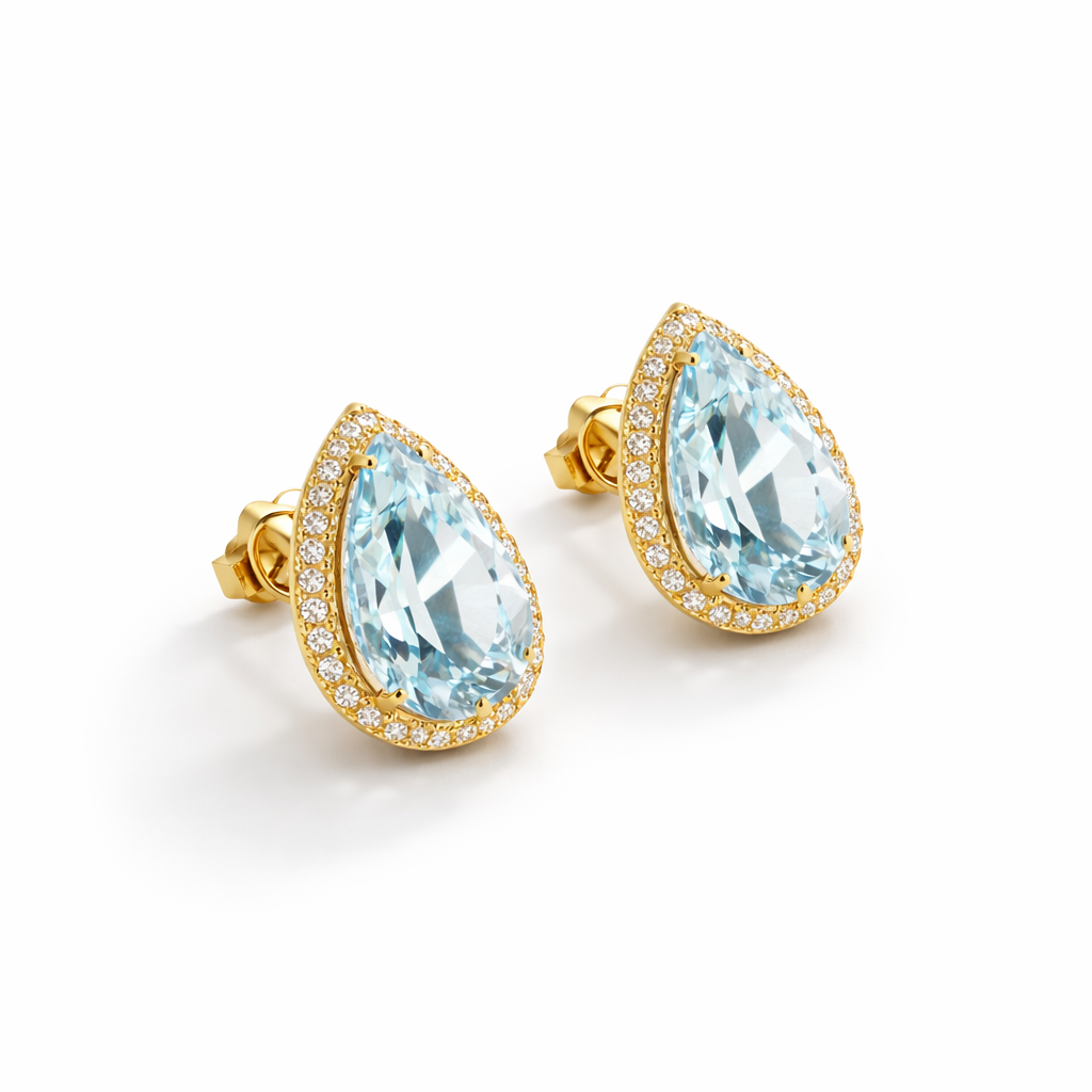 Orecchini Goccia Acquamarina Parure 10,63 ct