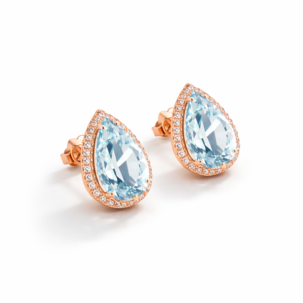 Orecchini Goccia Acquamarina Parure 10,63 ct