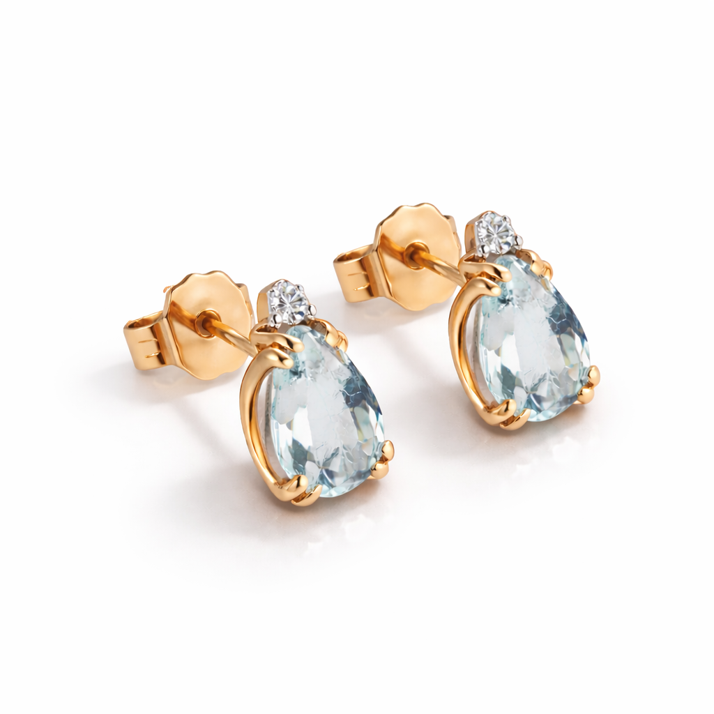Orecchini Goccia Acquamarina 1,72 ct