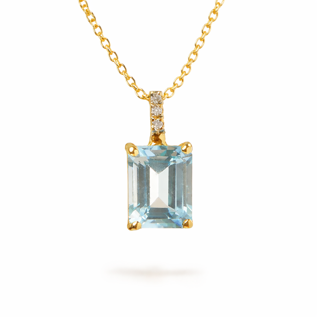 Collana Ciondolo Acquamarina Parure 1,76 ct