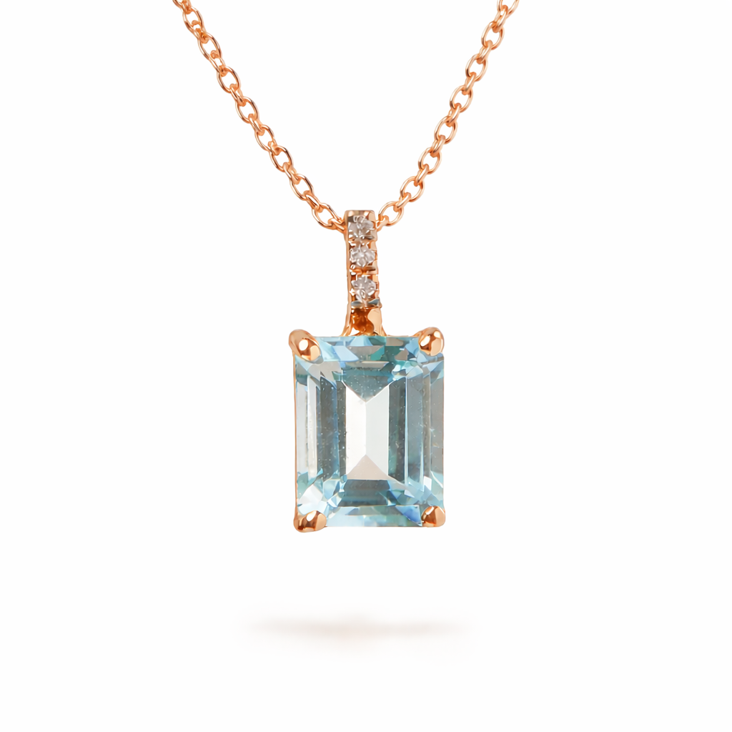 Collana Ciondolo Acquamarina Parure 1,76 ct