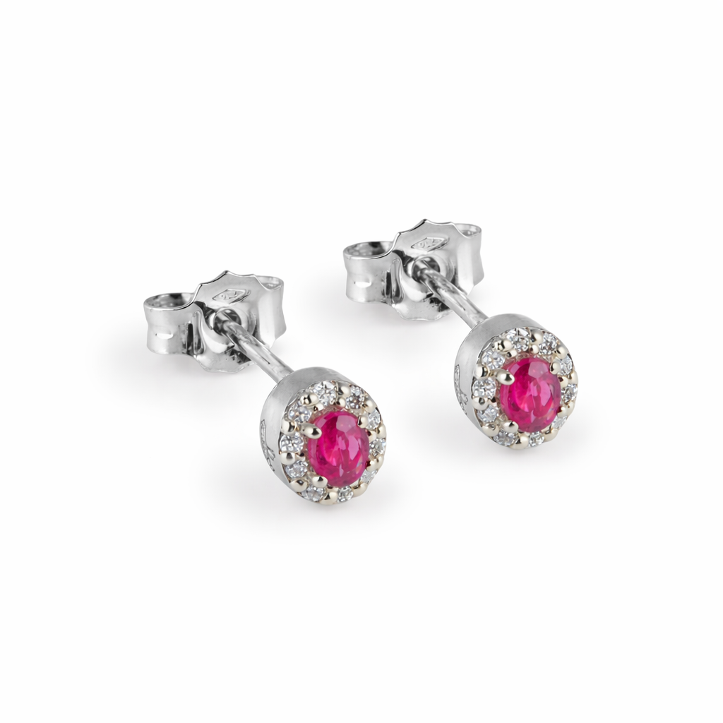 Orecchini Rubino Ovale Parure 0,30 ct