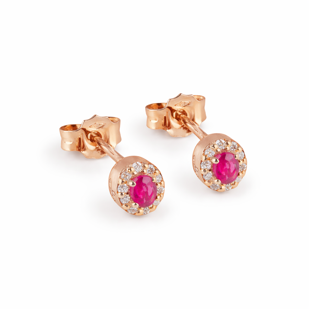 Orecchini Rubino Ovale Parure 0,30 ct