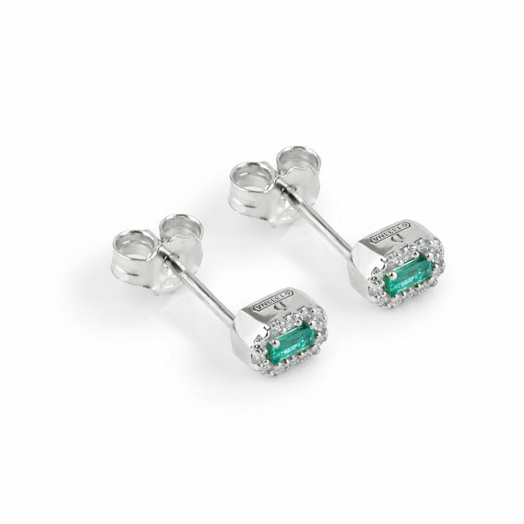 Orecchini Smeraldo Baguette Parure 0,16 ct