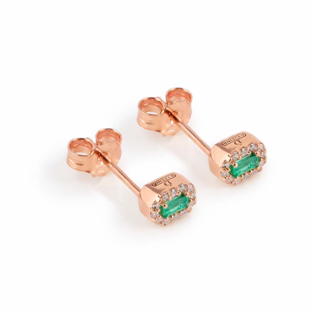 Orecchini Smeraldo Baguette Parure 0,16 ct