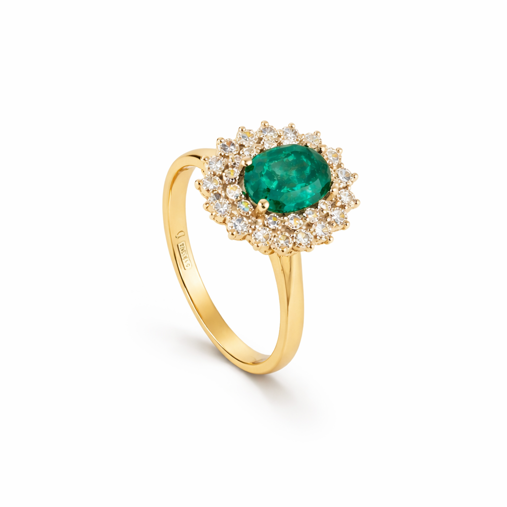 Anello Flower Emerald 2,26 ct