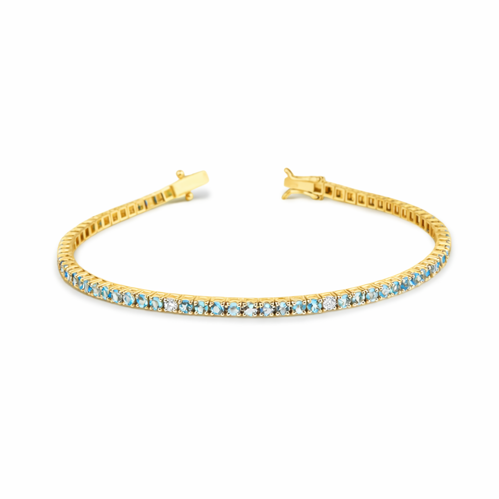 Bracciale Tennis Acquamarina 2,93 Ct