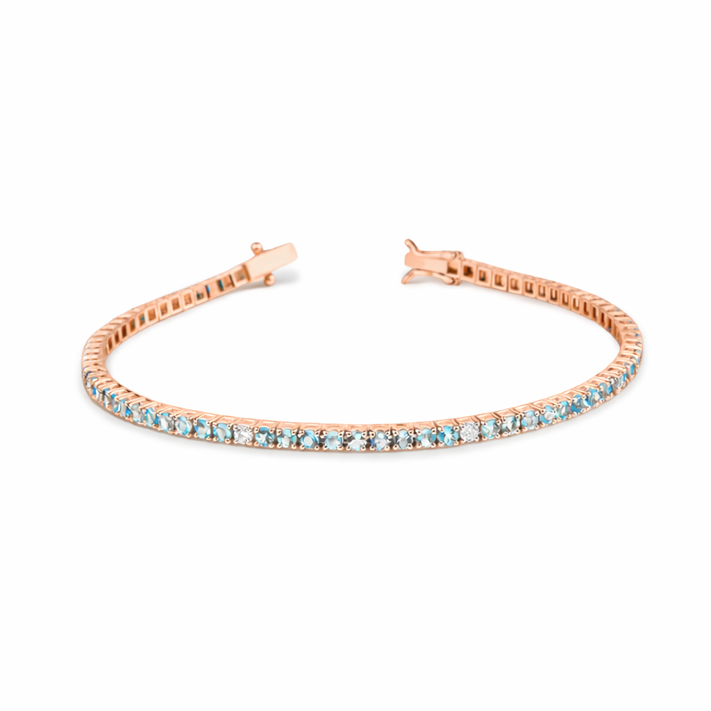 Bracciale Tennis Acquamarina 2,93 Ct