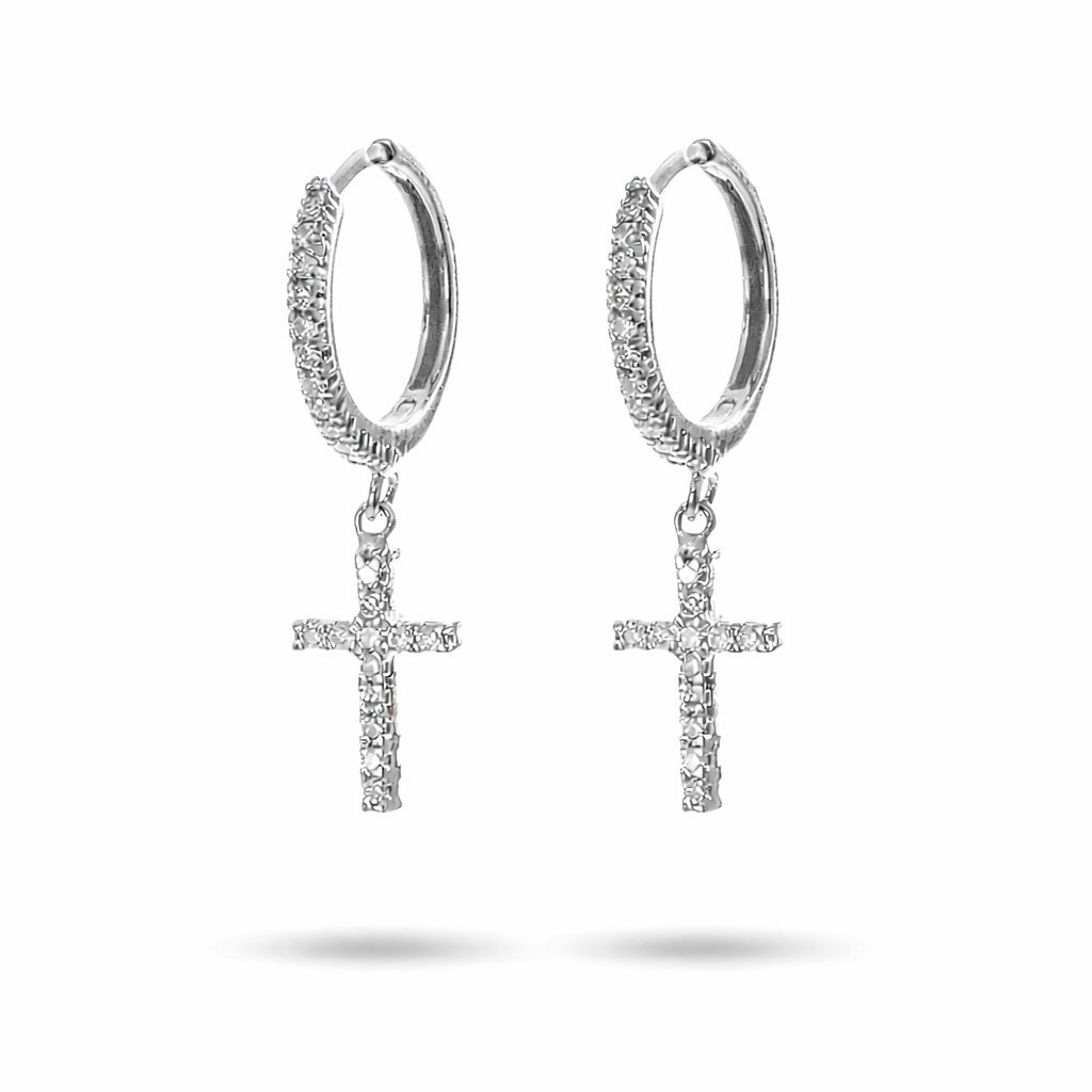 Orecchini Cerchio Croce Parure 0,44 ct
