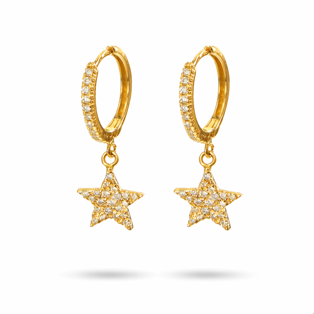 Orecchini Cerchio Stella 0,35 ct Parure