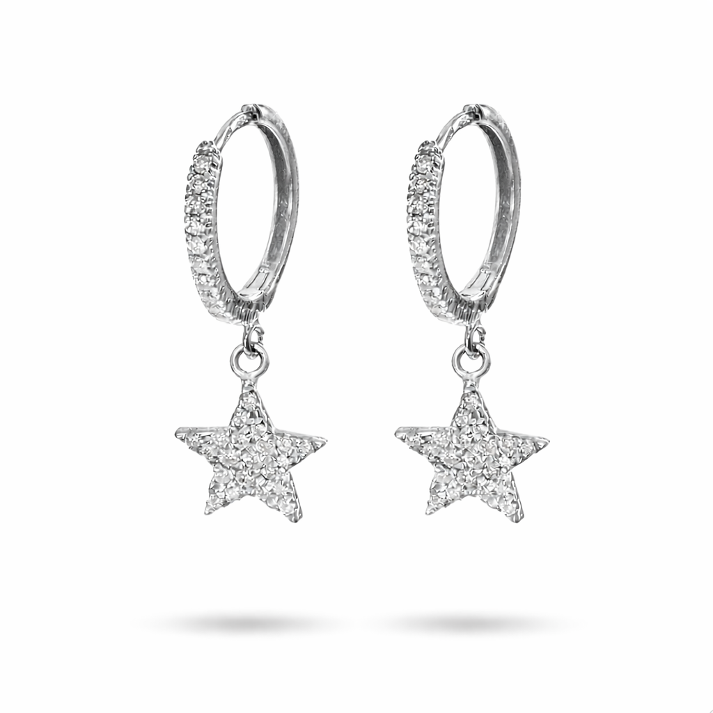 Orecchini Cerchio Stella 0,35 ct Parure