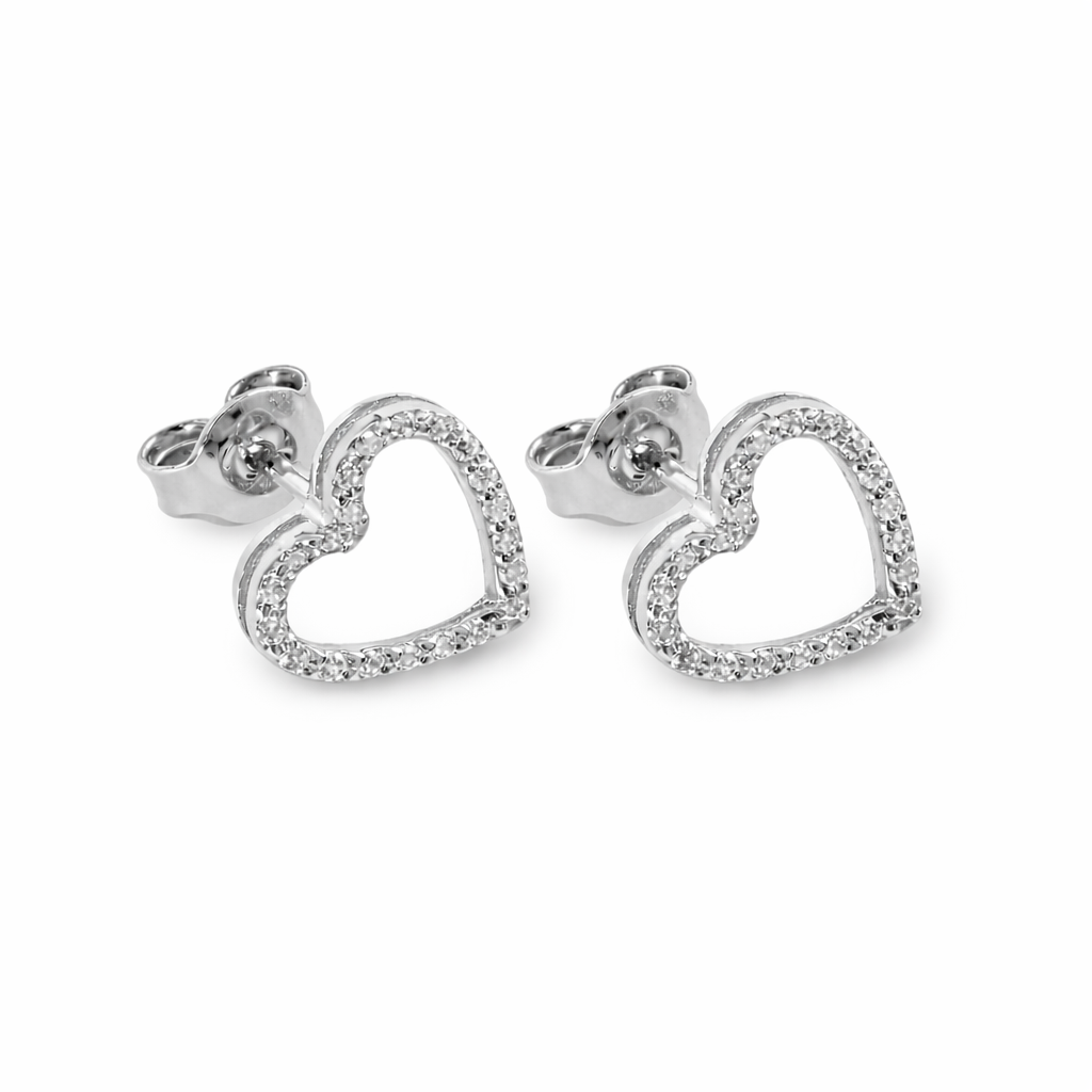 Orecchini Cuore Contorno Parure 0,34 ct