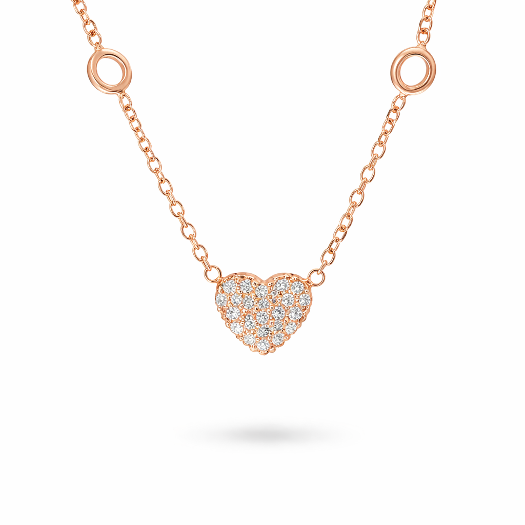 Collana Cuore Pavè Parure 0,14 ct