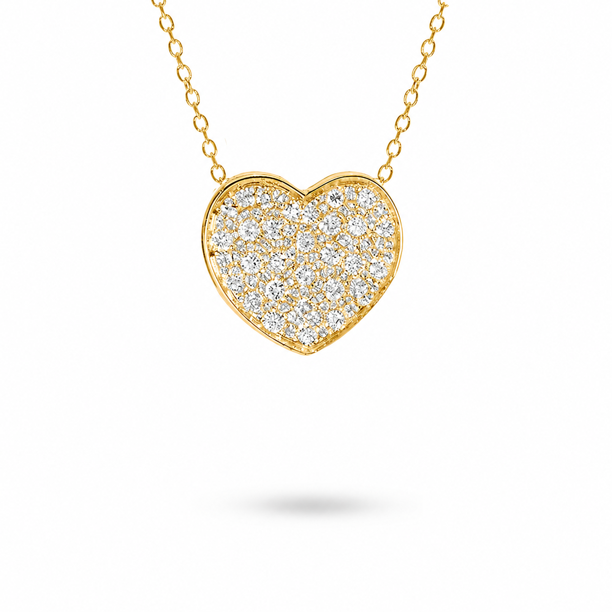 Collana Ciondolo Cuore pavè 0,356 ct