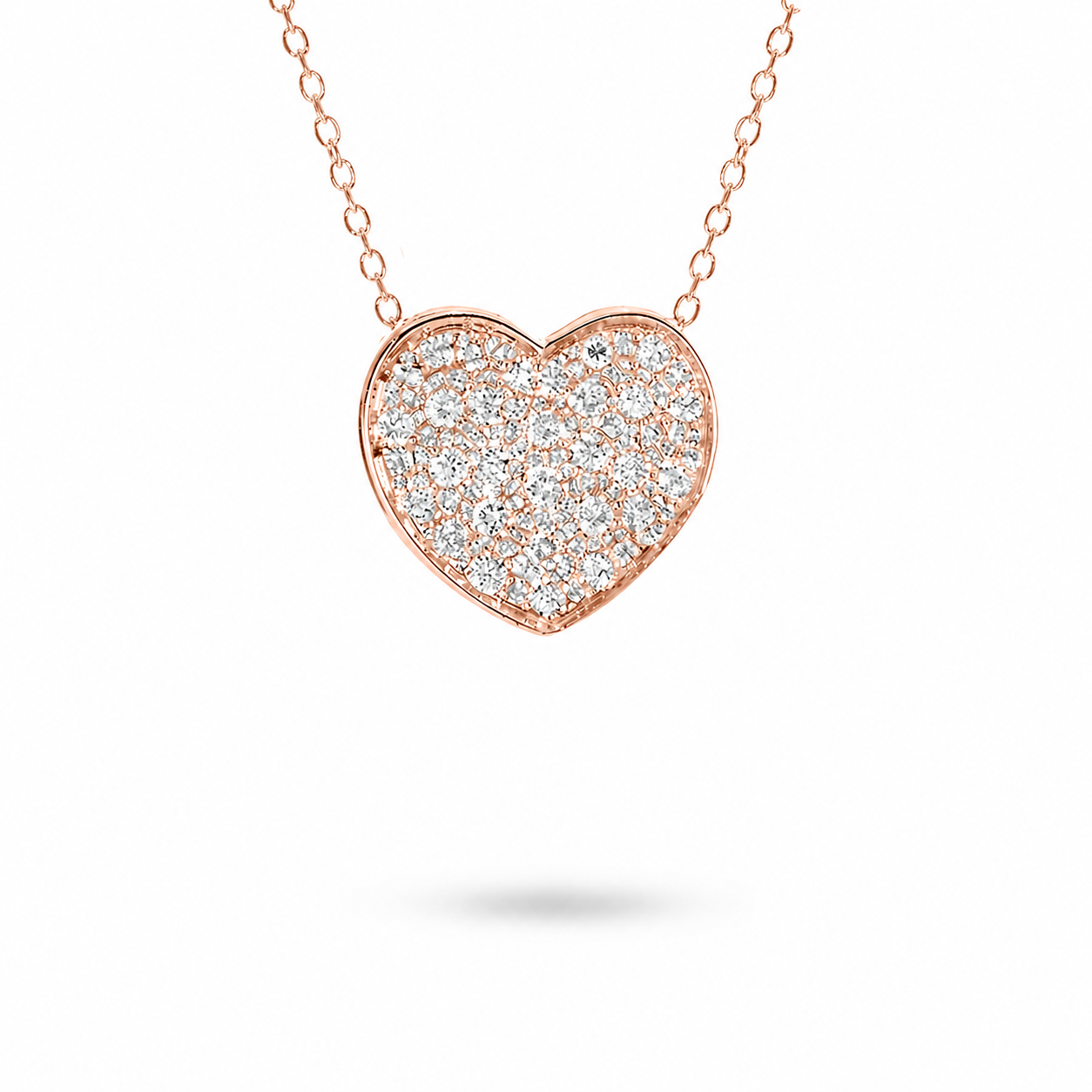 Collana Ciondolo Cuore pavè 0,356 ct