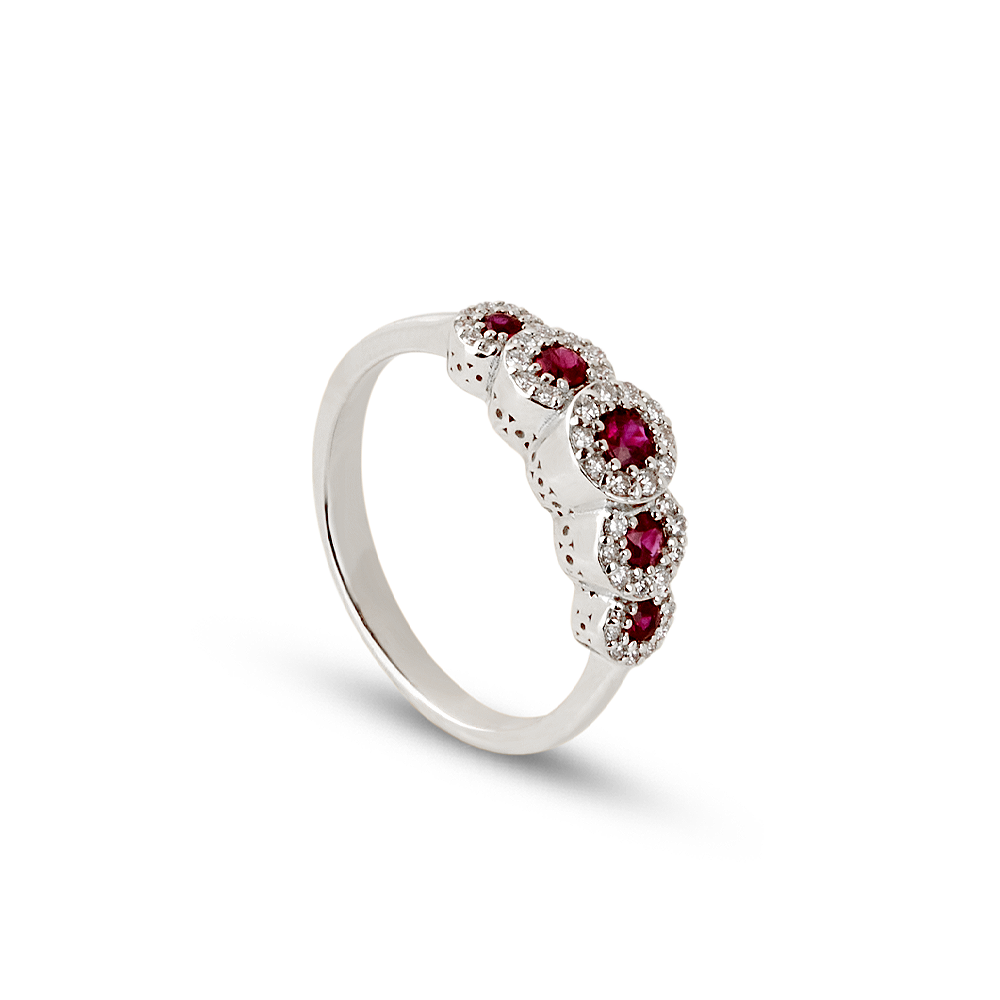 Anello Veretta Rubini 0,56 ct