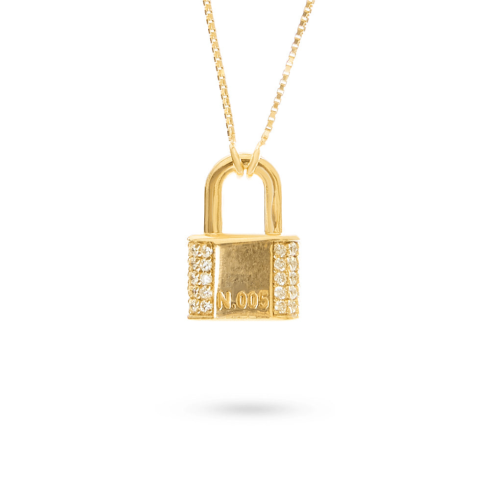 Collana Ciondolo Catenaccio Rosa 0,22 ct