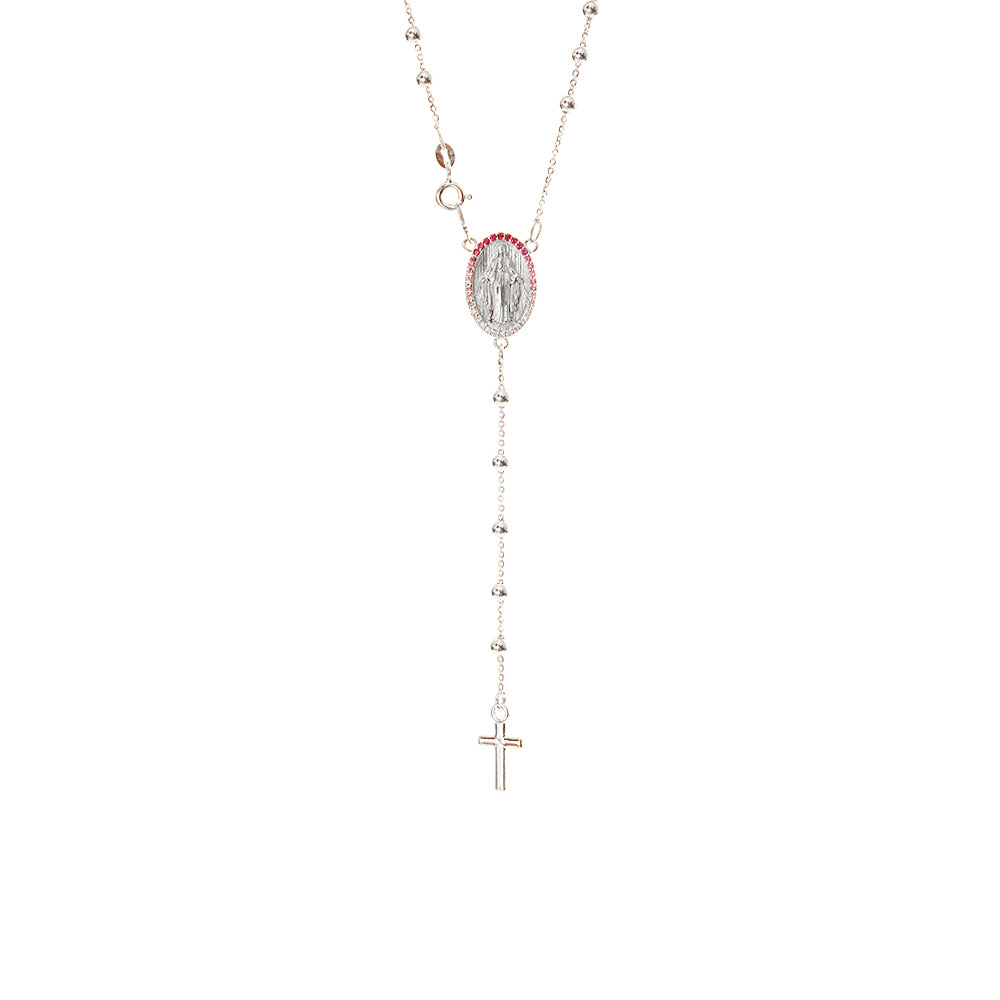 Collana rosario zaffri rosa 0,28 ct