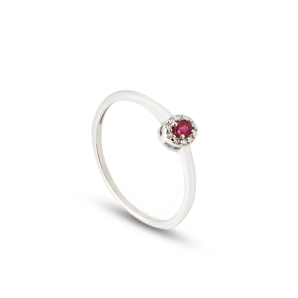 Anello Rubino Ovale Parure 0,11 ct