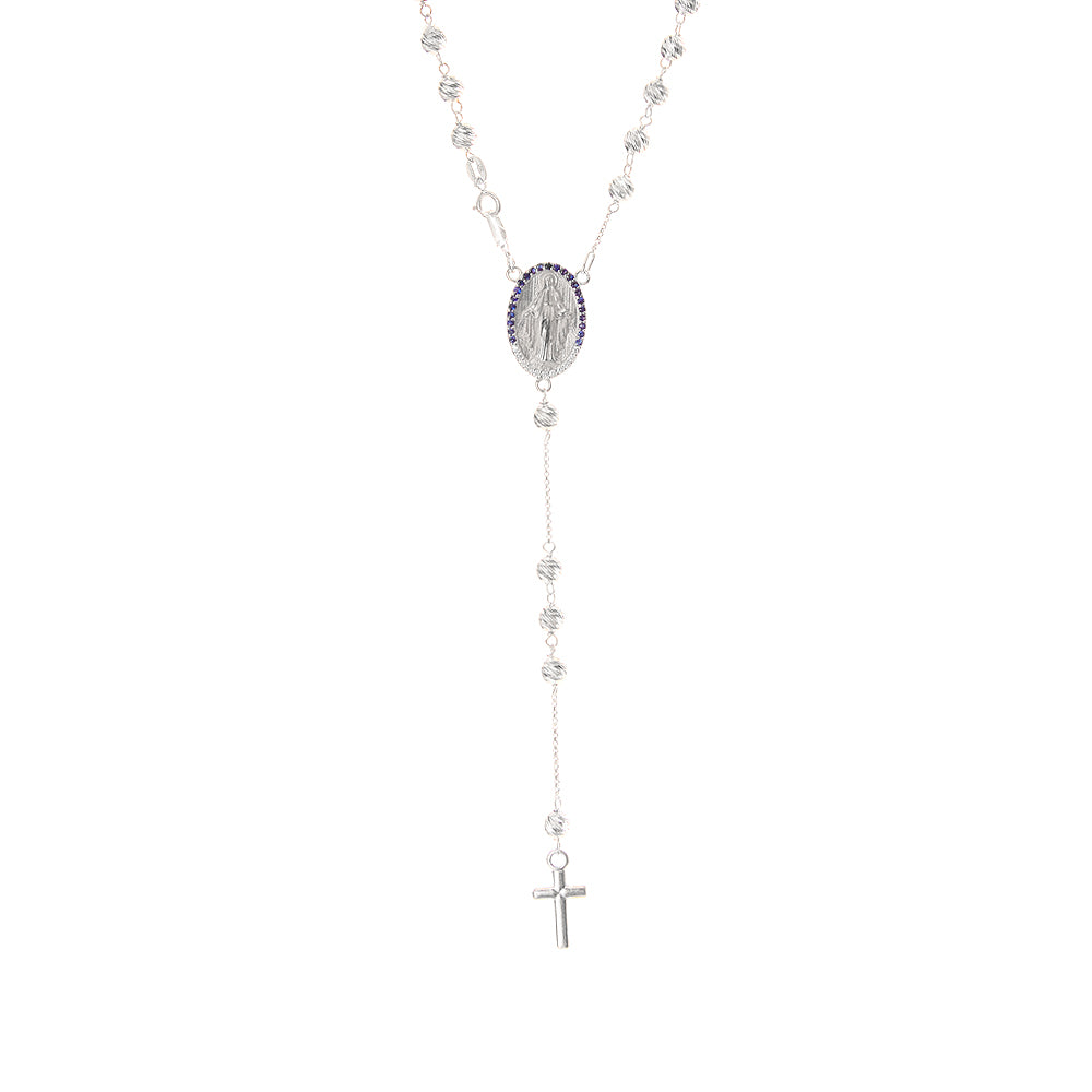 Collana rosario zaffri blu 0,31 ct