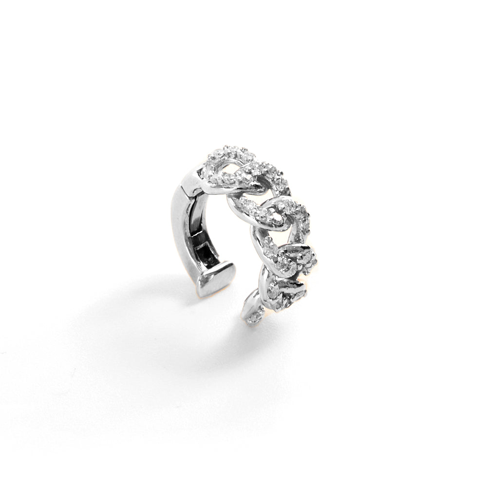Orecchini Ear Cuff Groumette rosa 0,24 ct