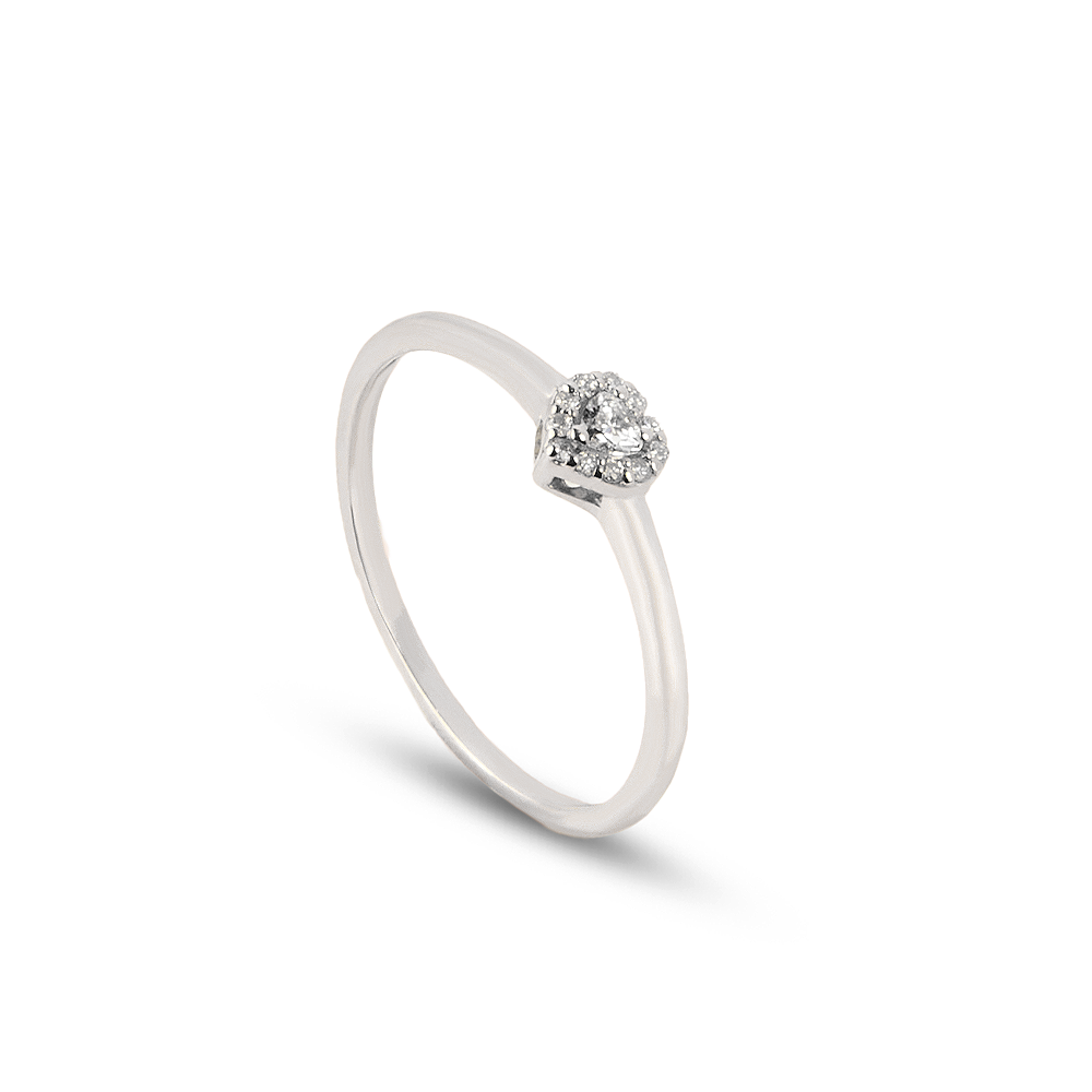 Anello Diamante Cuore Parure 0,09 ct