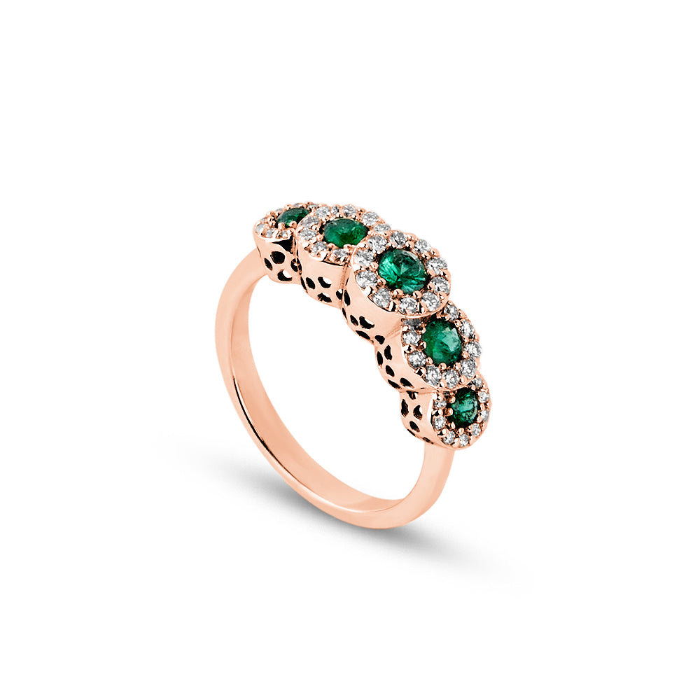 Anello Veretta Smeraldi 0,59 ct