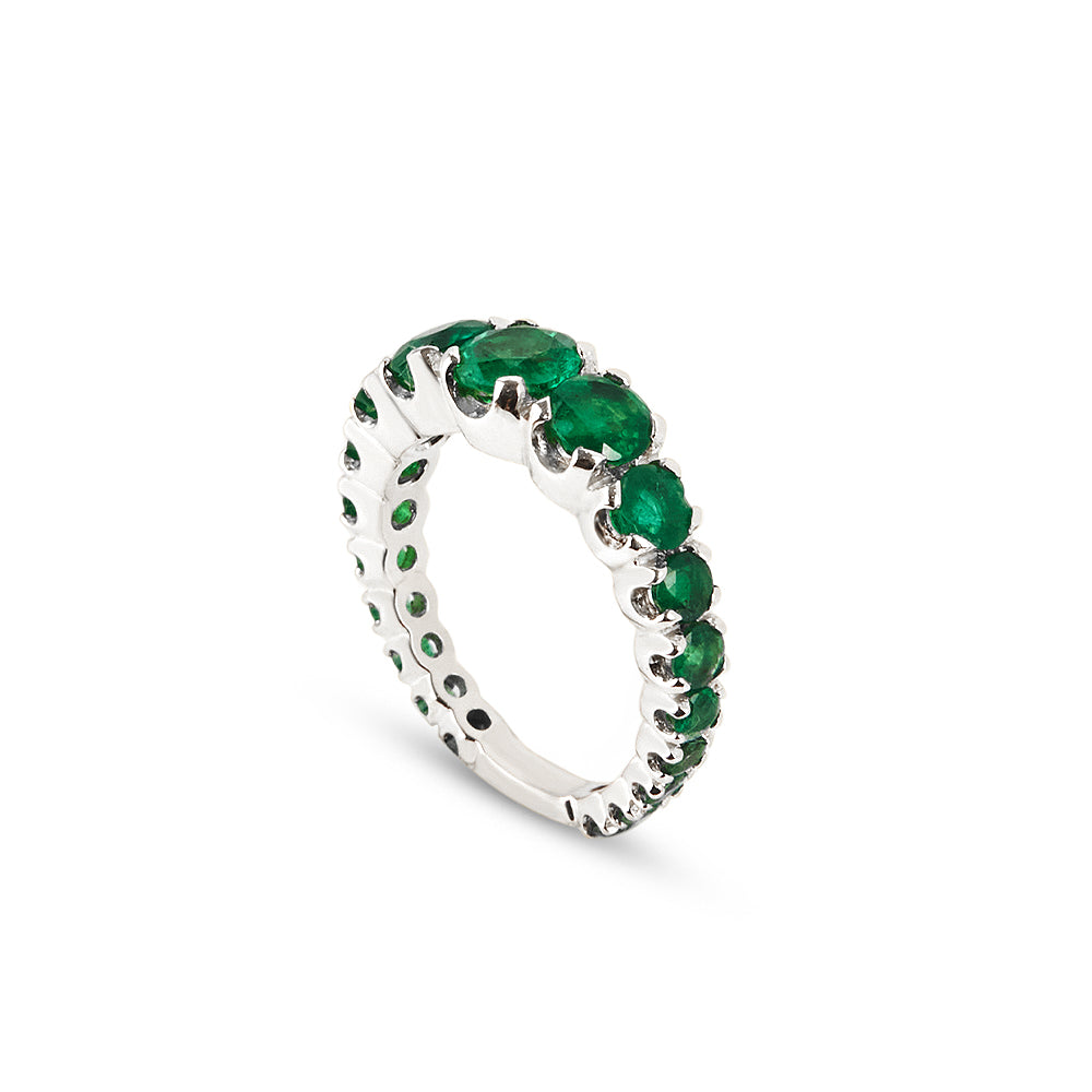 Anello Veretta Smeraldi  Degradè 3,31 ct