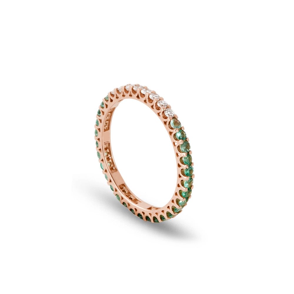 Anello Veretta Smeraldi Sfumati 0,65 ct