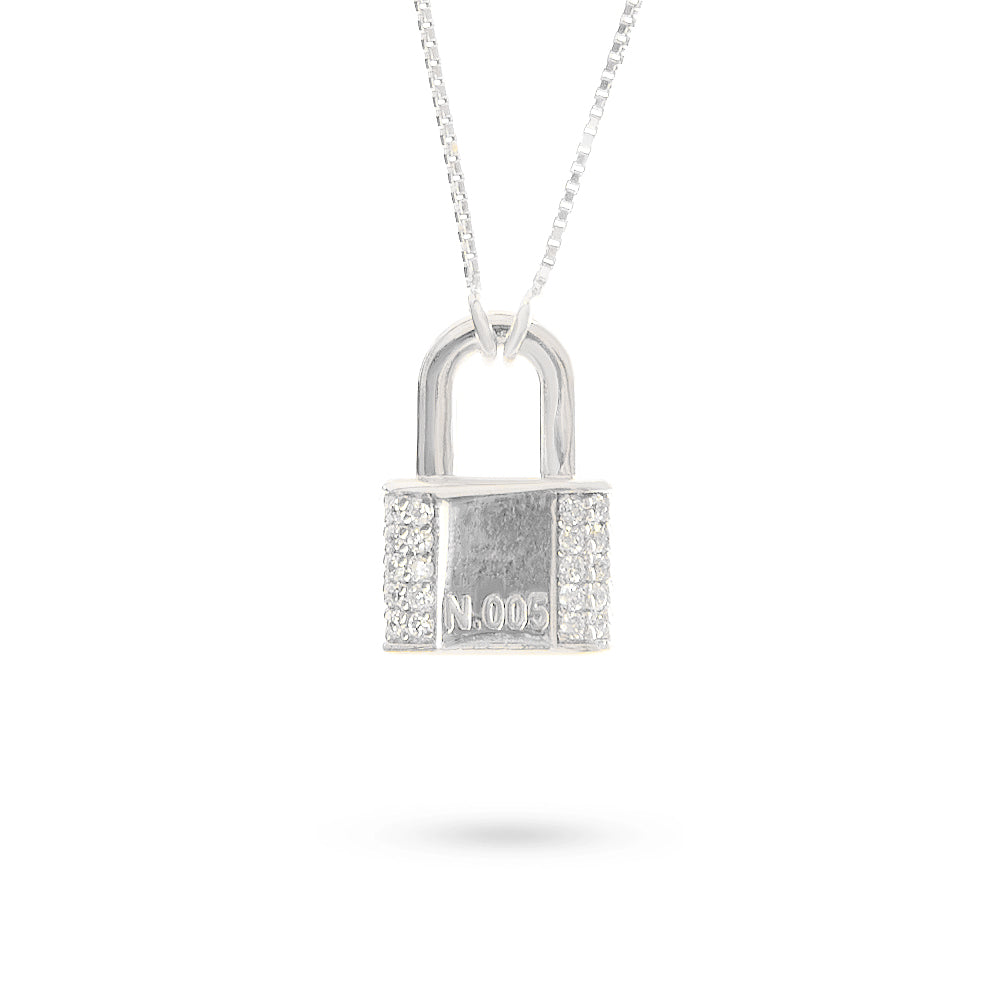 Collana Ciondolo Catenaccio Rosa 0,22 ct