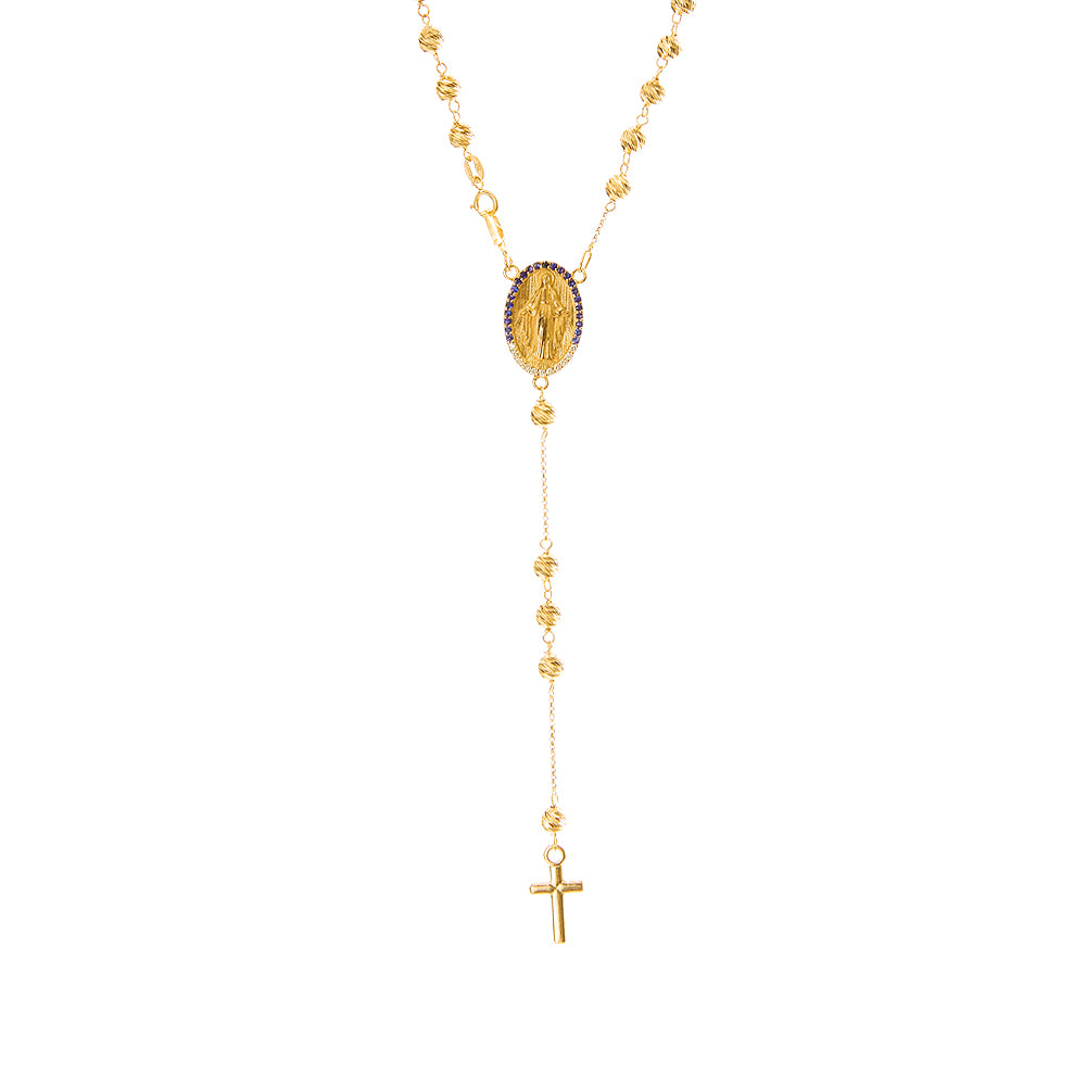 Collana rosario zaffri blu 0,31 ct
