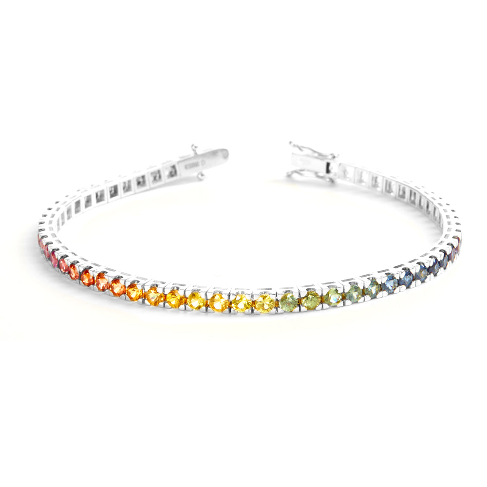 Bracciale Tennis Zaffiri Rainbow 8,15 ct