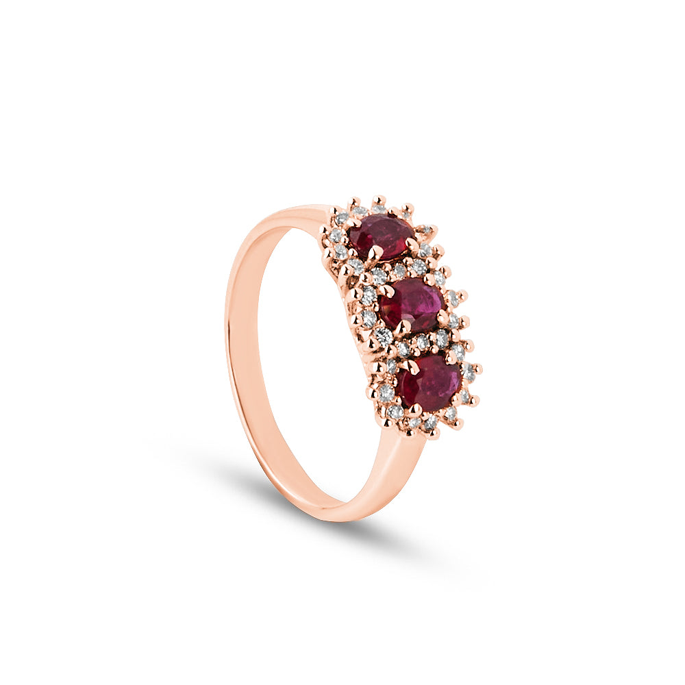 Anello Trilogy Rubini 0,83 ct