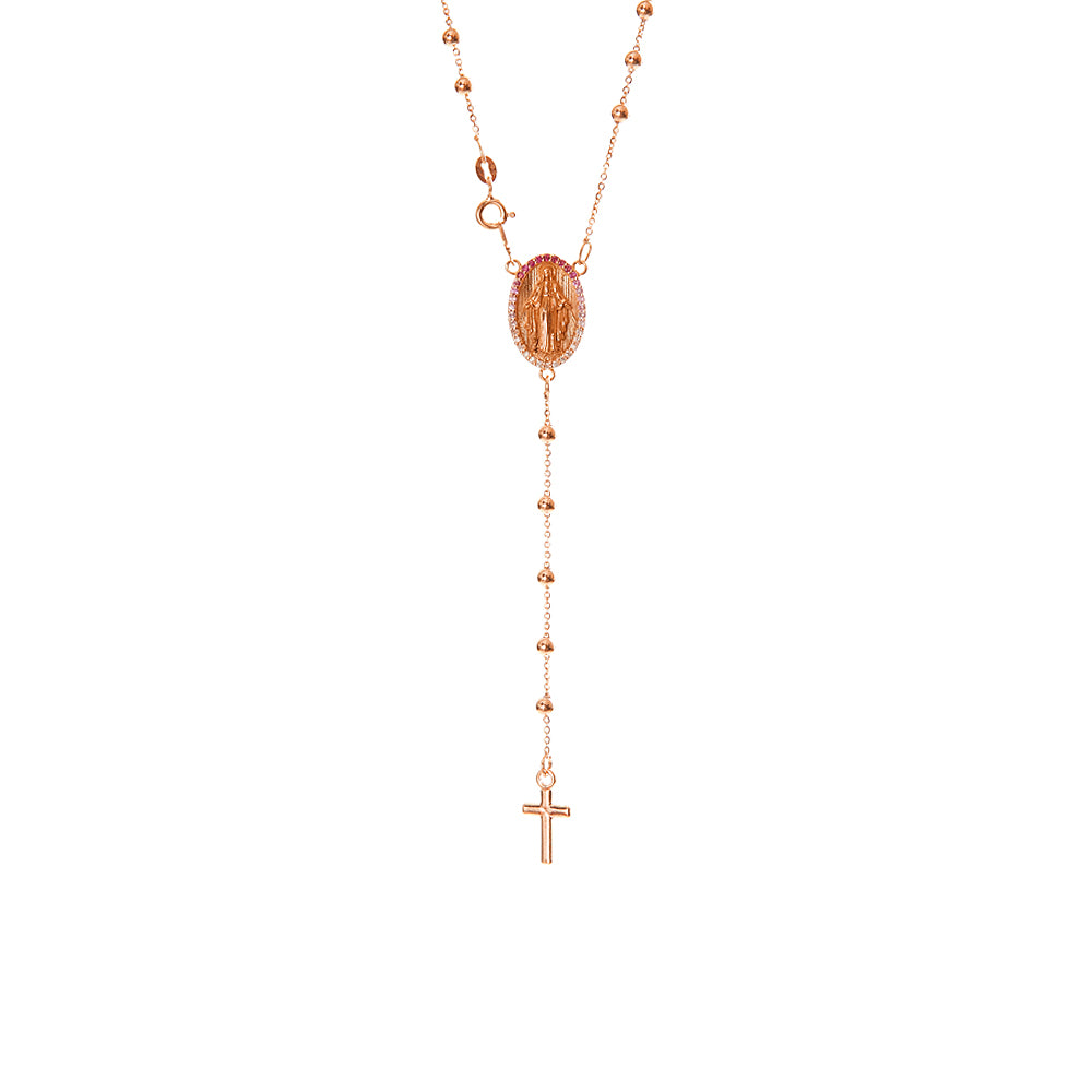 Collana rosario zaffri rosa 0,28 ct