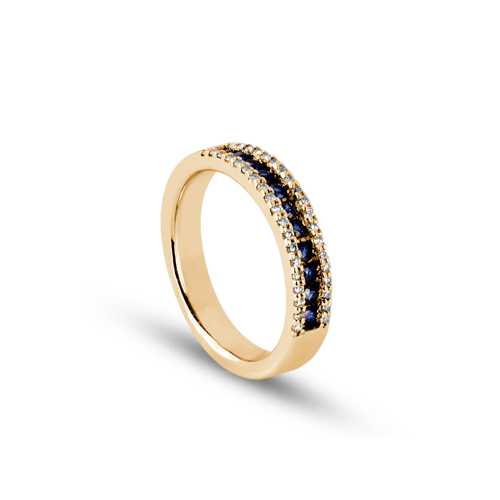 Anello Veretta Zaffiri 0,58 ct