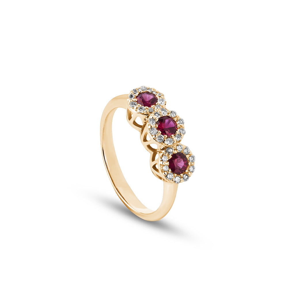 Anello Trilogy Rubini 0,85 ct