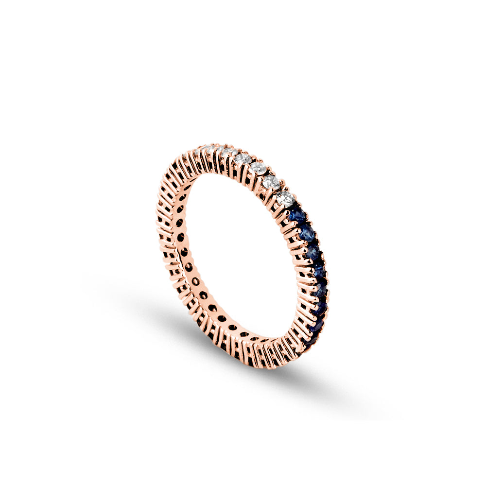 Anello Veretta Zaffiri Sfumati 1,11 ct