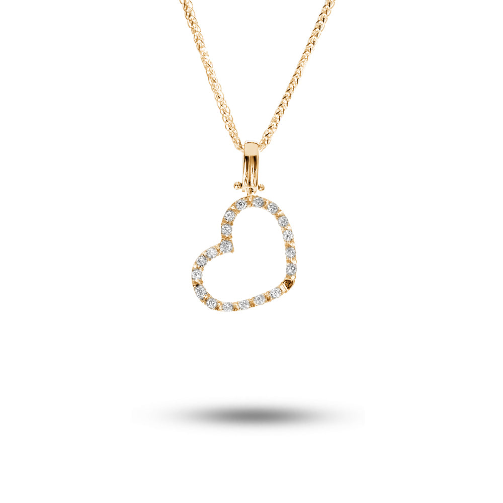 Ciondolo Cuore Contorno 0,072 ct