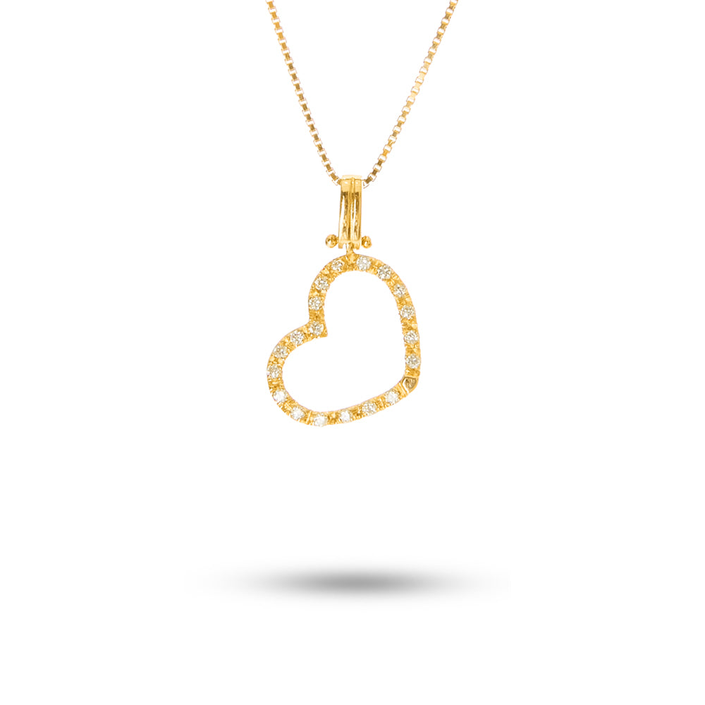 Ciondolo Cuore Contorno 0,07 ct