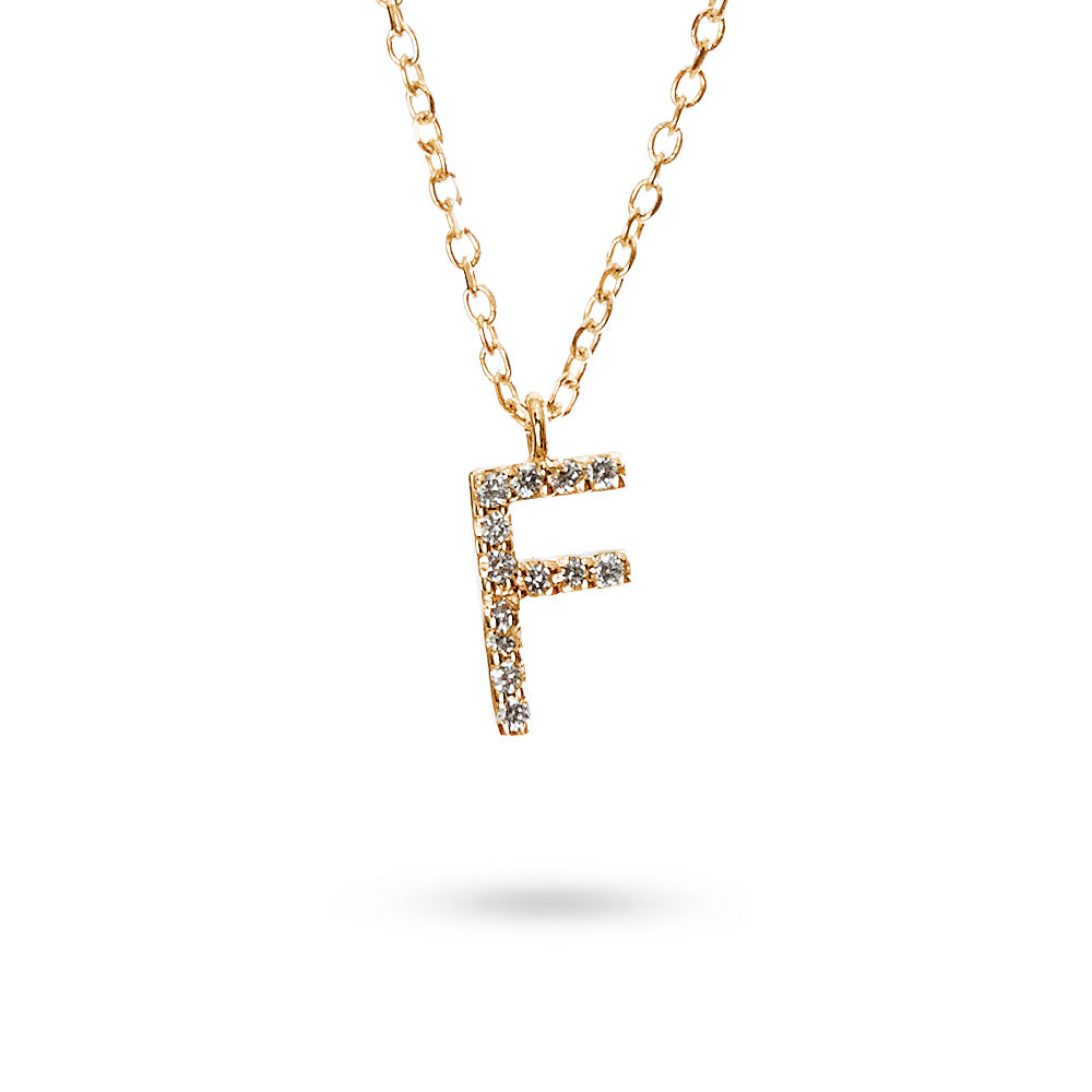 Collana Ciondolo Lettera F Parure 0,06 ct