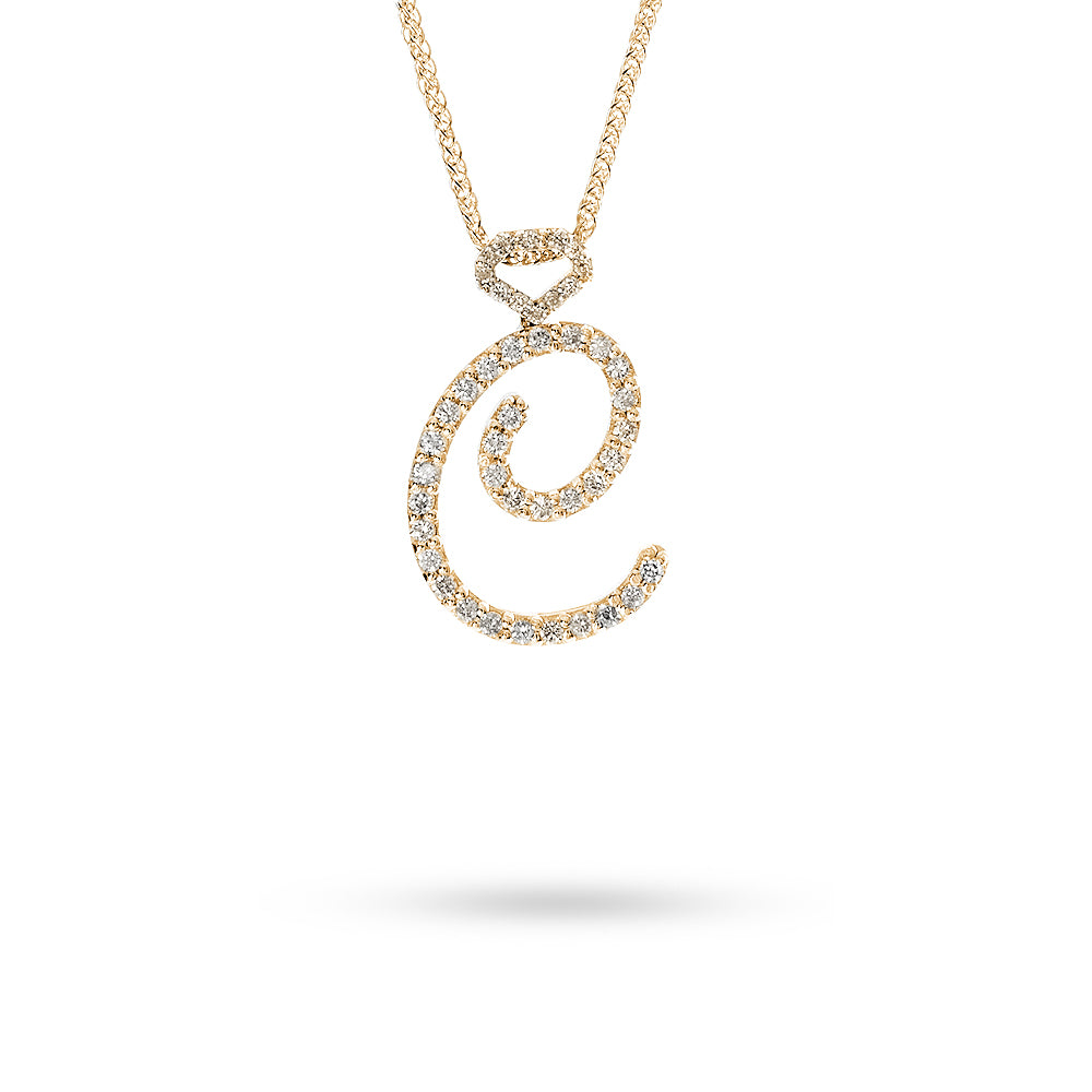 Collana Ciondolo Lettera C 0,46 ct
