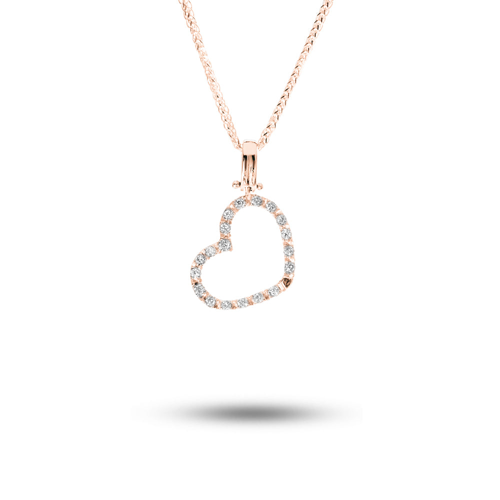 Ciondolo Cuore Contorno 0,072 ct