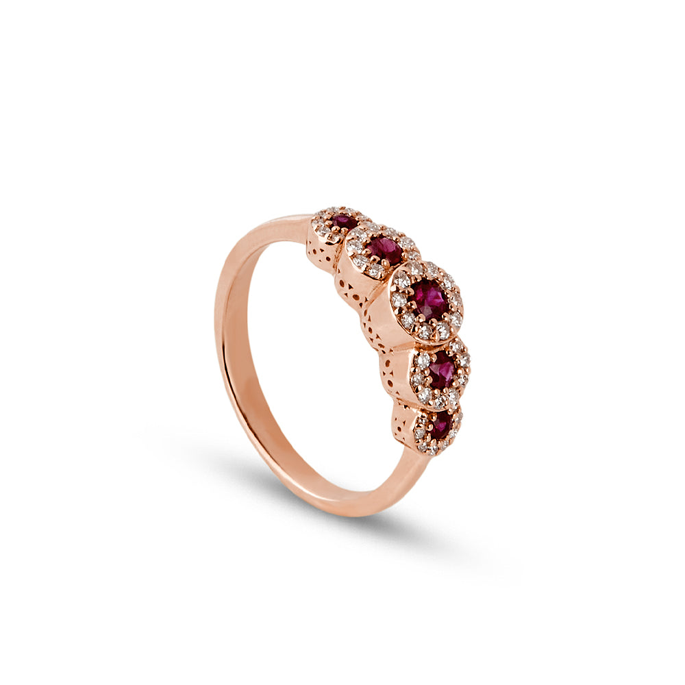 Anello Veretta Rubini 0,56 ct